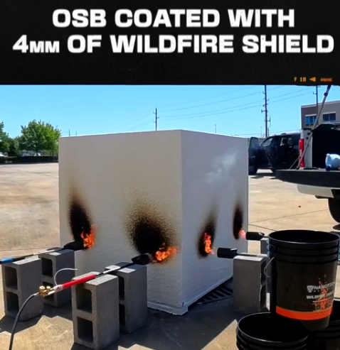 OSB coated with WildFire shield