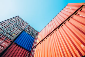 upward view of containers